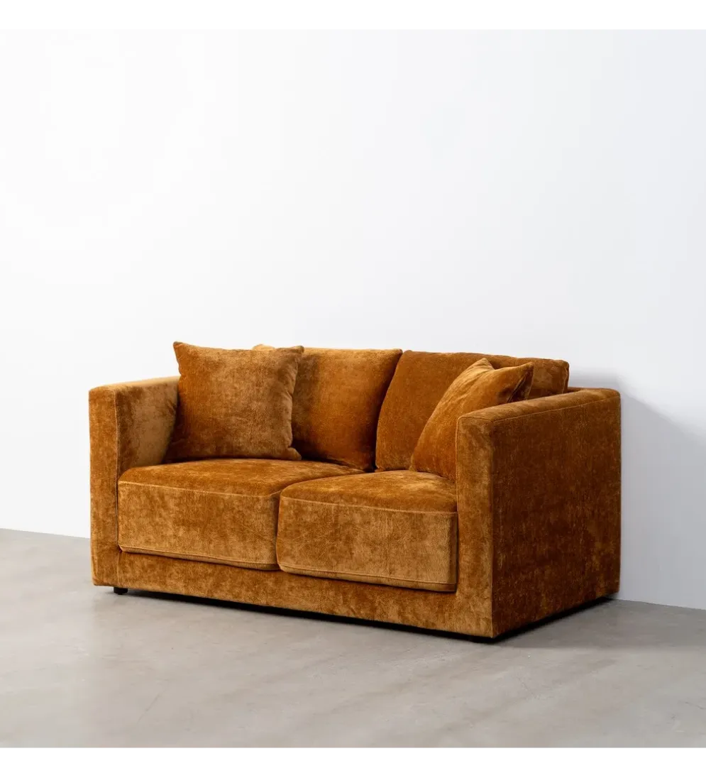 Sofa MODERN BAROCK 240 cm aksamitna musztardowo-żółta