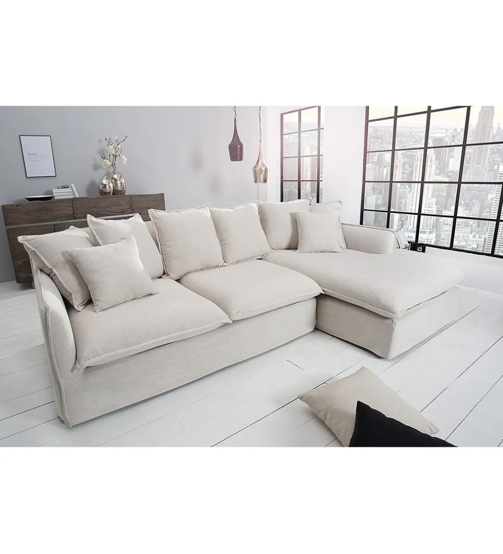Sofa Narożna HEAVENLY Heaven 255 Cm naturalny len