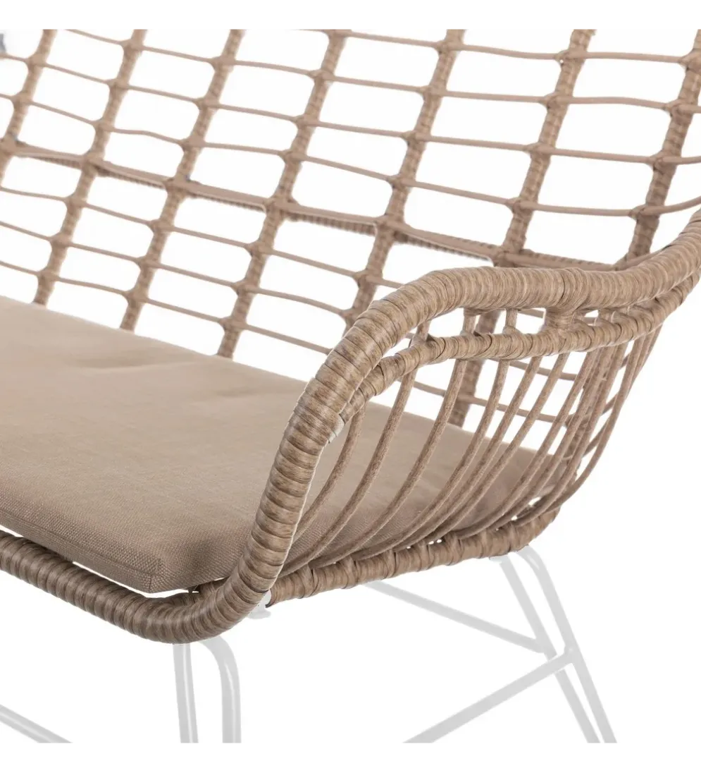 Sofa ogrodowa ARIKI 121 cm naturalna biała
