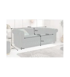 Sofa OLIVIO 220 cm antyczny róż