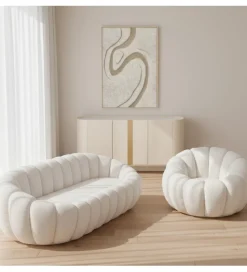Sofa PUFETER 199 cm biała