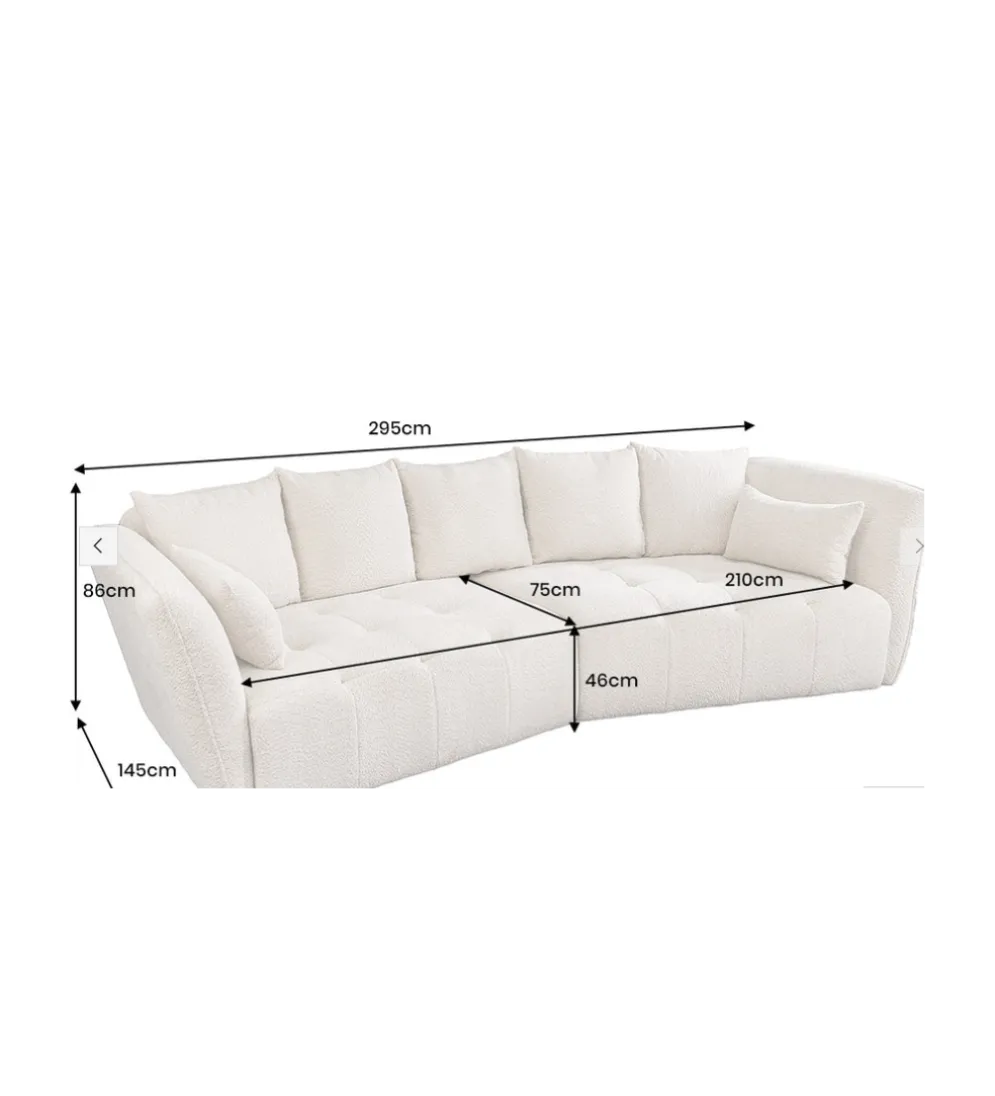 Sofa ROYAL 295 cm XL bouclé szampański beż