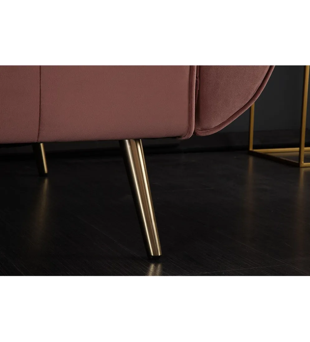 Sofa rozkładana BELLA 215 cm różany aksamit Puella