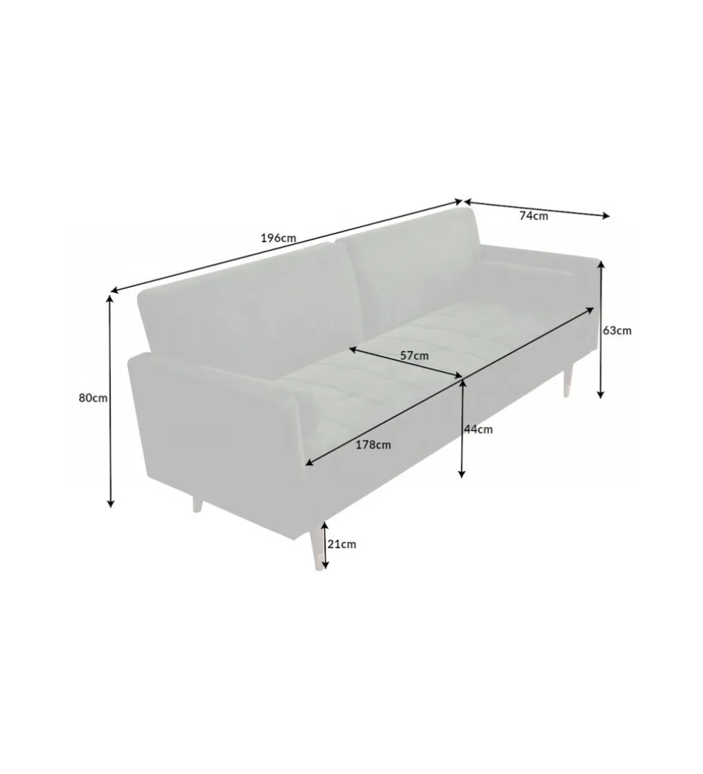 Sofa rozkładana MANILLA 196 cm ciemnozielona
