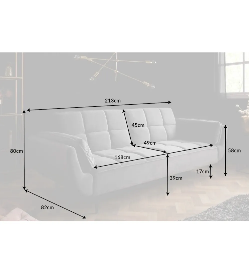 Sofa rozkładana OLIWIA 213 cm szara