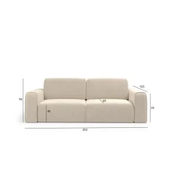 Sofa TUZZI 252 cm z funkcją spania