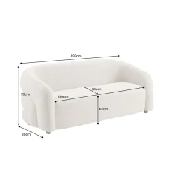 Sofa VOQUE 200 cm chenille szara