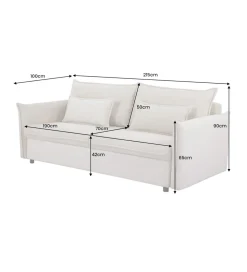 Sofa z funkcją spania APARTMENT 215 cm cord beżowy