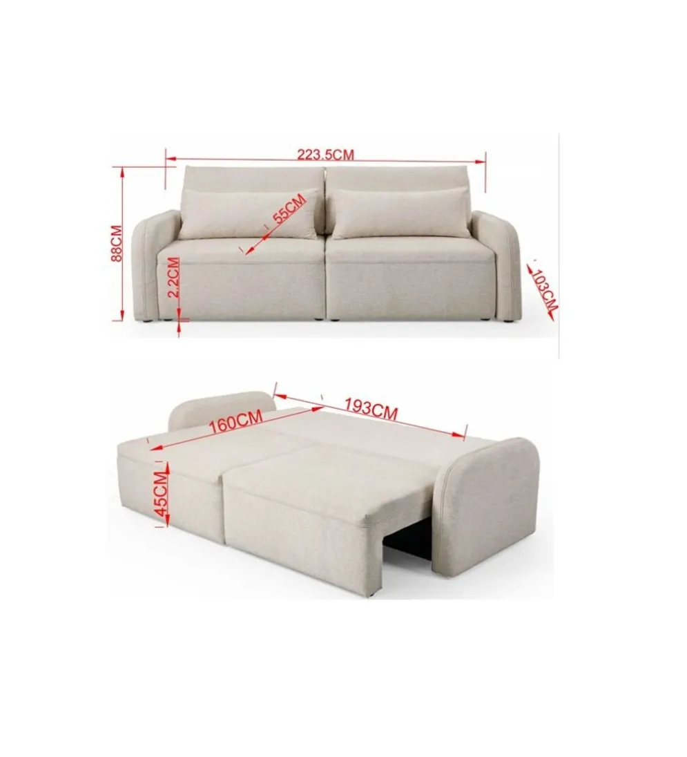 Sofa z funkcją spania FRIDOLIN 224 cm