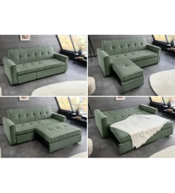 Sofa z funkcją spania SMART 180 cm cord zielony