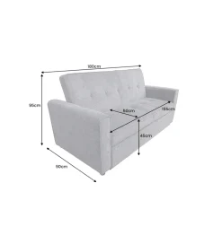 Sofa z funkcją spania SMART 180 cm cord szary