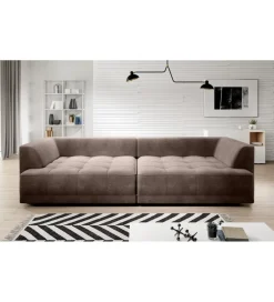Sofa z funkcją spannia Big SofaTiga 302 cm z elektrycznie wysuwanym siedziskiem
