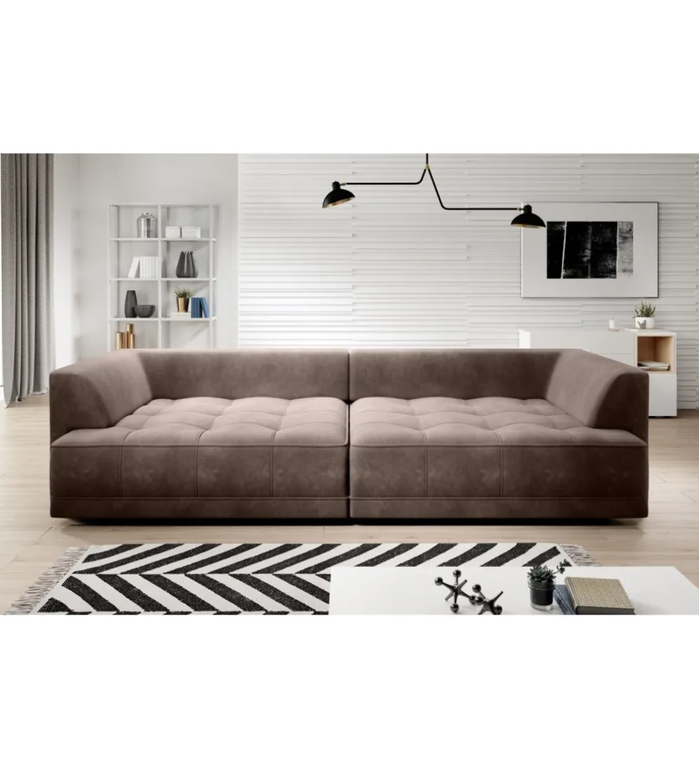 Sofa z funkcją spannia Big SofaTiga 302 cm z elektrycznie wysuwanym siedziskiem