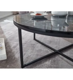 Solik kawowy NIOZOS 80 cm w optyce czarnego marmuru