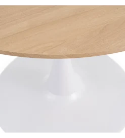 Stół AGARA 100 cm biały naturalny blat