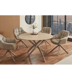 Stół ALPINE 120 cm ceramika w optyce trawertynu