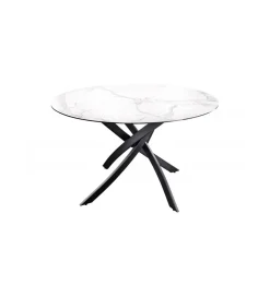 Stół ARKANSAS 120 cm ceramika w optyce białego marmuru
