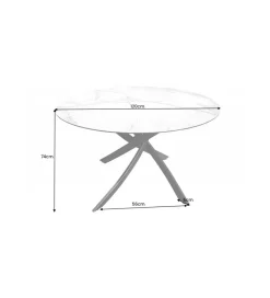 Stół ARKANSAS 120 cm ceramika w optyce białego marmuru