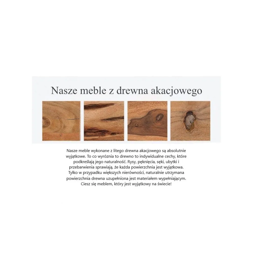 Stół ARKTYKA Mammut X 180 cm drewno akacja