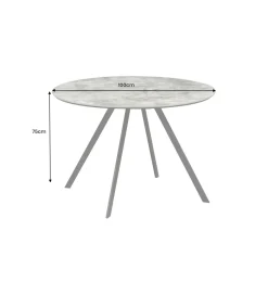 Stół ATELIER 100 cm kolor naturalnego kamienia szary