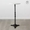 Stół AUESON 110 cm czarny blat w optyce marmuru