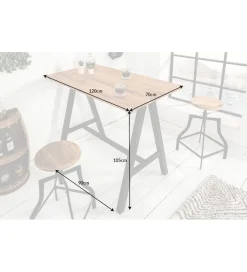 Stół barowy Castle 120 cm drewno dąb dziki