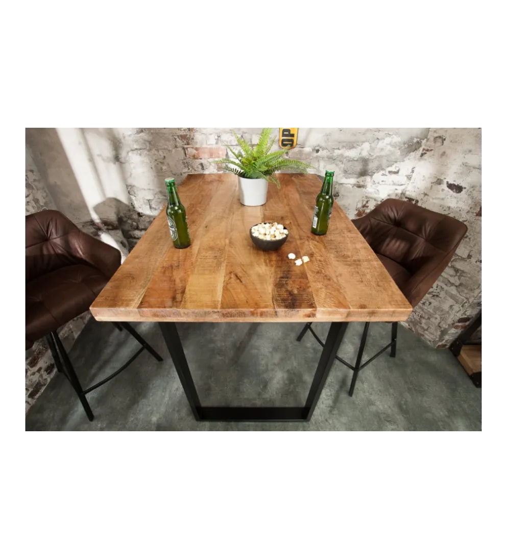 Stół barowy Iron Craft 120 cm drewno Mango