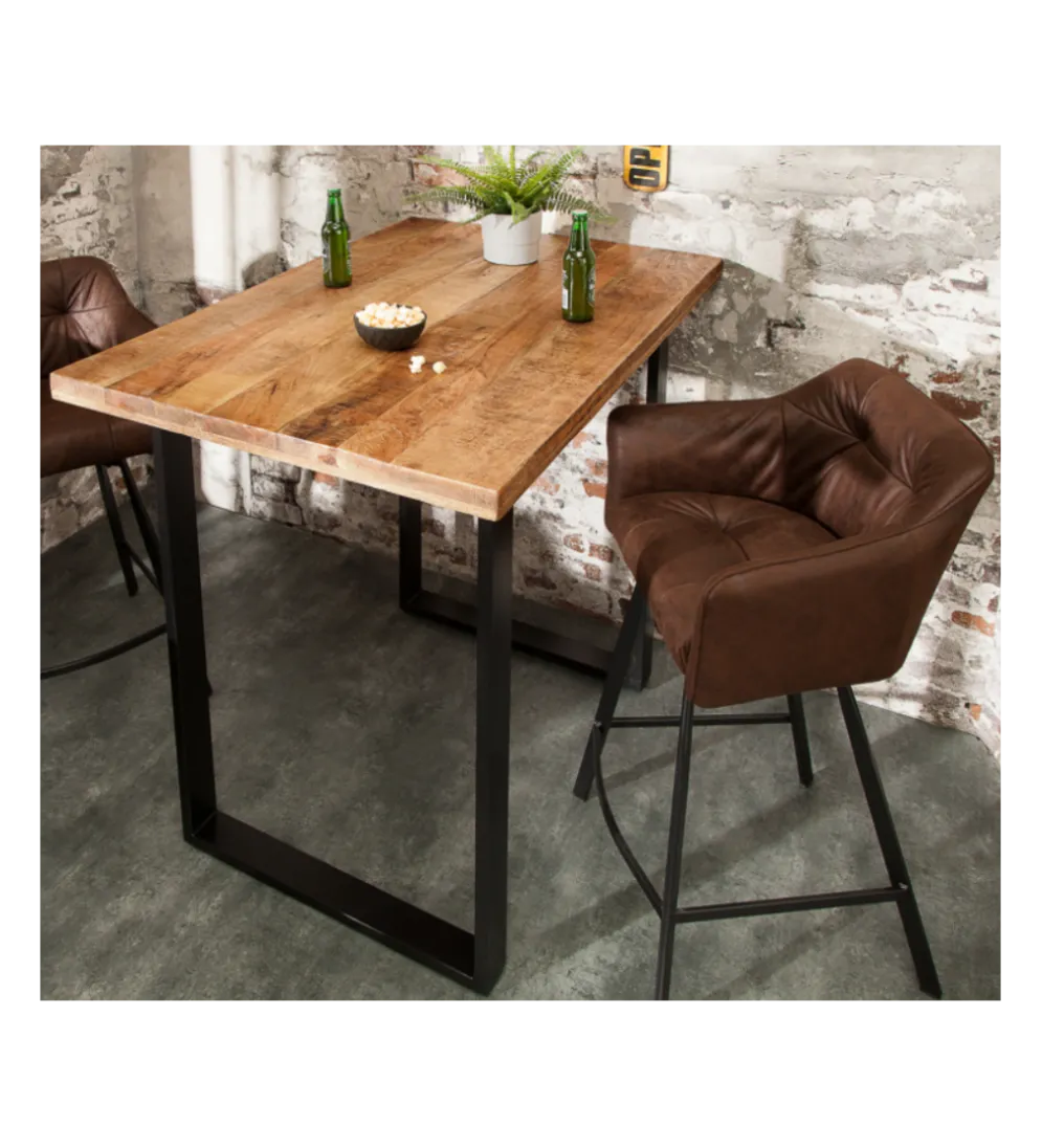 Stół barowy Iron Craft 120 cm drewno Mango