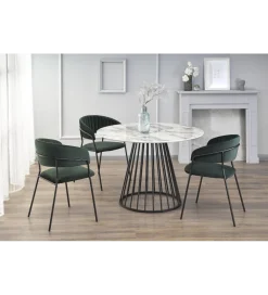 Stół BRODWAY 110 cm w optyce białego marmuru
