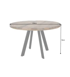 Stół Factory Iron Craft 120 cm drewno Mango