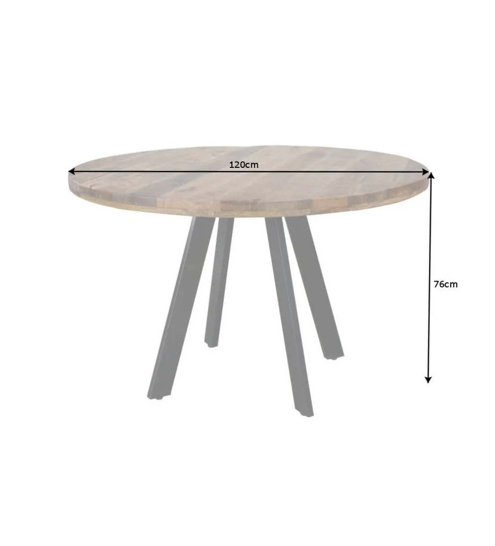 Stół Factory Iron Craft 120 cm drewno Mango