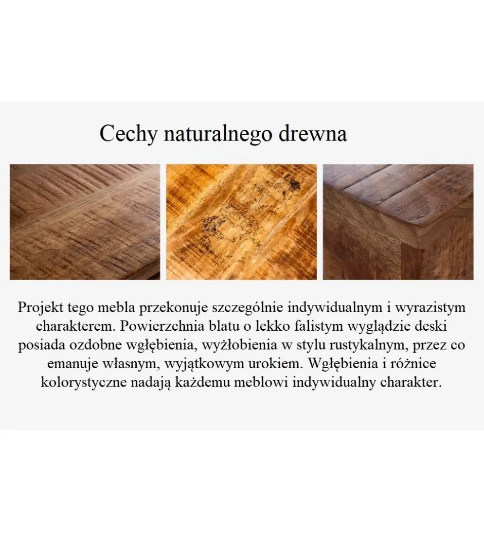 Stół FINES Finca 165 Cm drewno sosna brąz