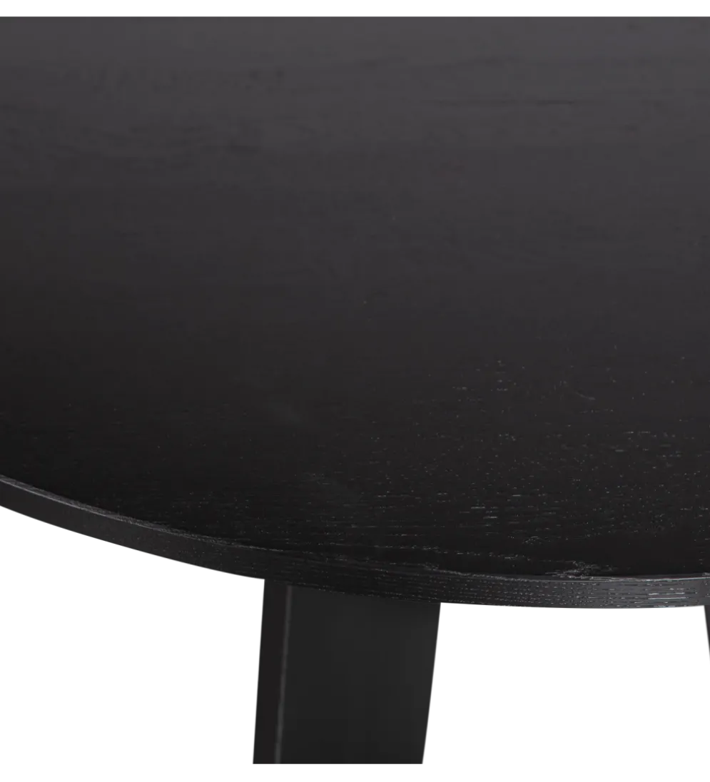 Stół FRIES 129 cm drewno dębu czarny
