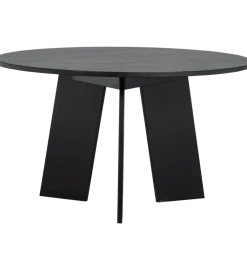 Stół FRIES 129 cm drewno dębu czarny