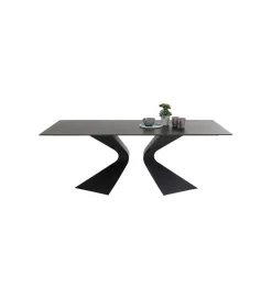 Stół GLORIA 180 x 90 cm ceramiczny blat czarny