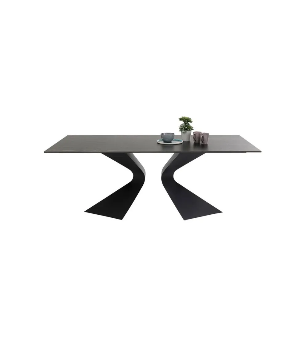 Stół GLORIA 180 x 90 cm ceramiczny blat czarny