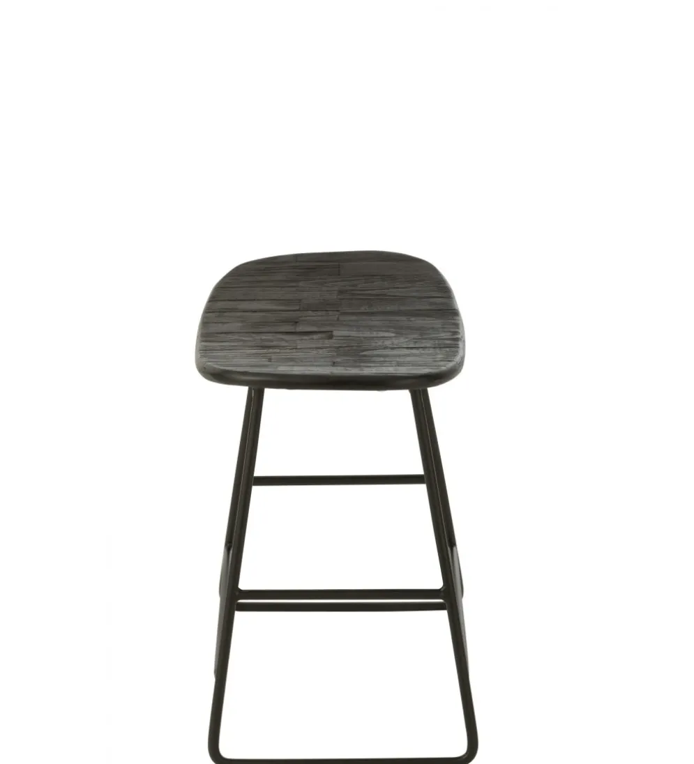 Stołek ZAMBIA drewno teak czarny