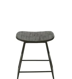 Stołek ZAMBIA drewno teak czarny