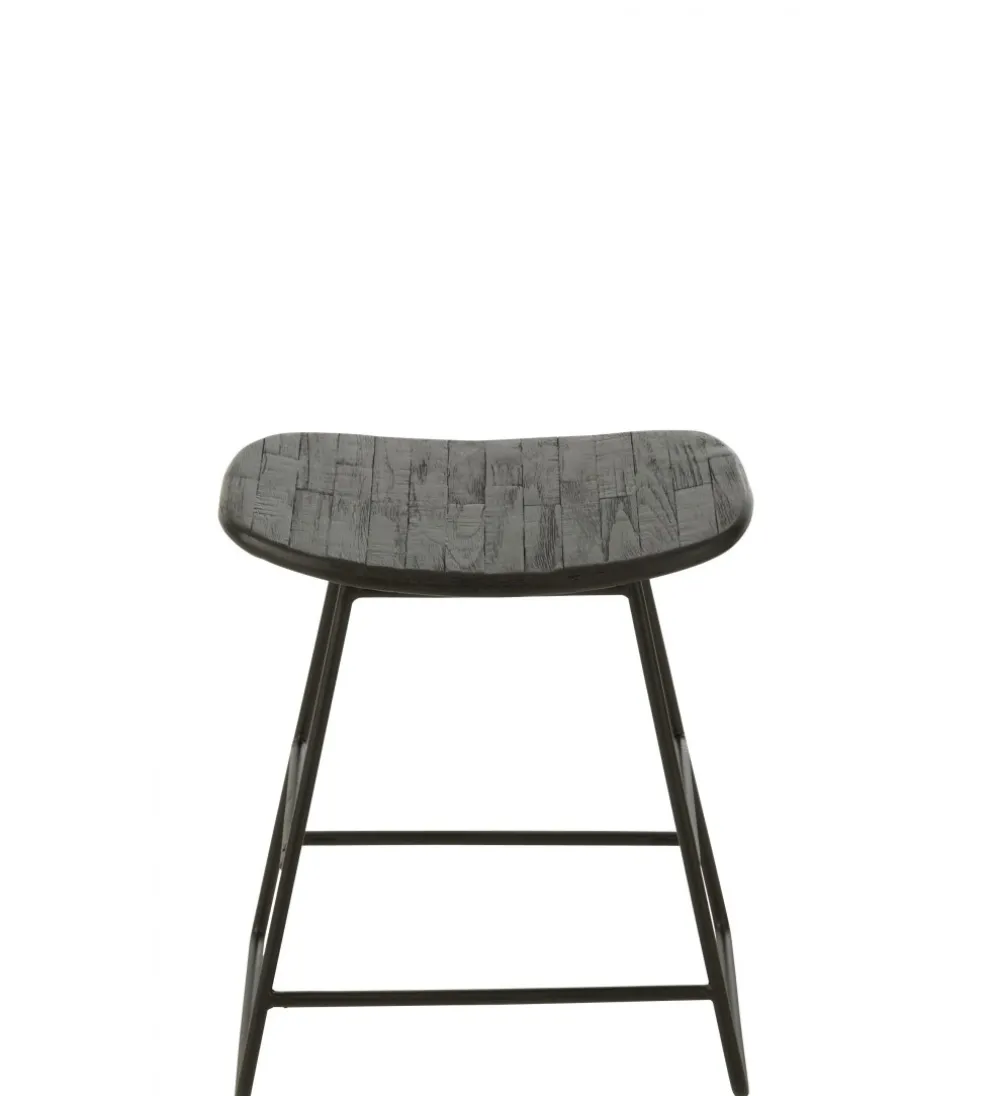 Stołek ZAMBIA drewno teak czarny