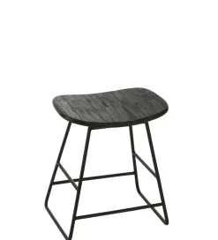 Stołek ZAMBIA drewno teak czarny
