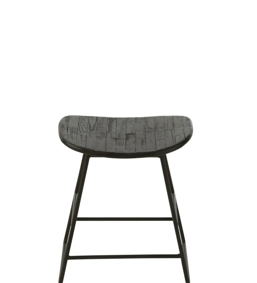 Stołek ZAMBIA drewno teak czarny