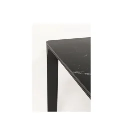 Stół ogrodowy BARI 180 x 90 cm czarny w optyce marmuru