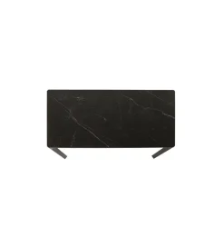 Stół ogrodowy BARI 180 x 90 cm czarny w optyce marmuru