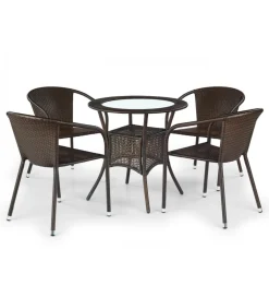 Stół ogrodowy rattanowy MIDAS 74 cm ciemnobrązowy