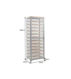 Stojak na wino BODEGA 185 cm naturalny czarny