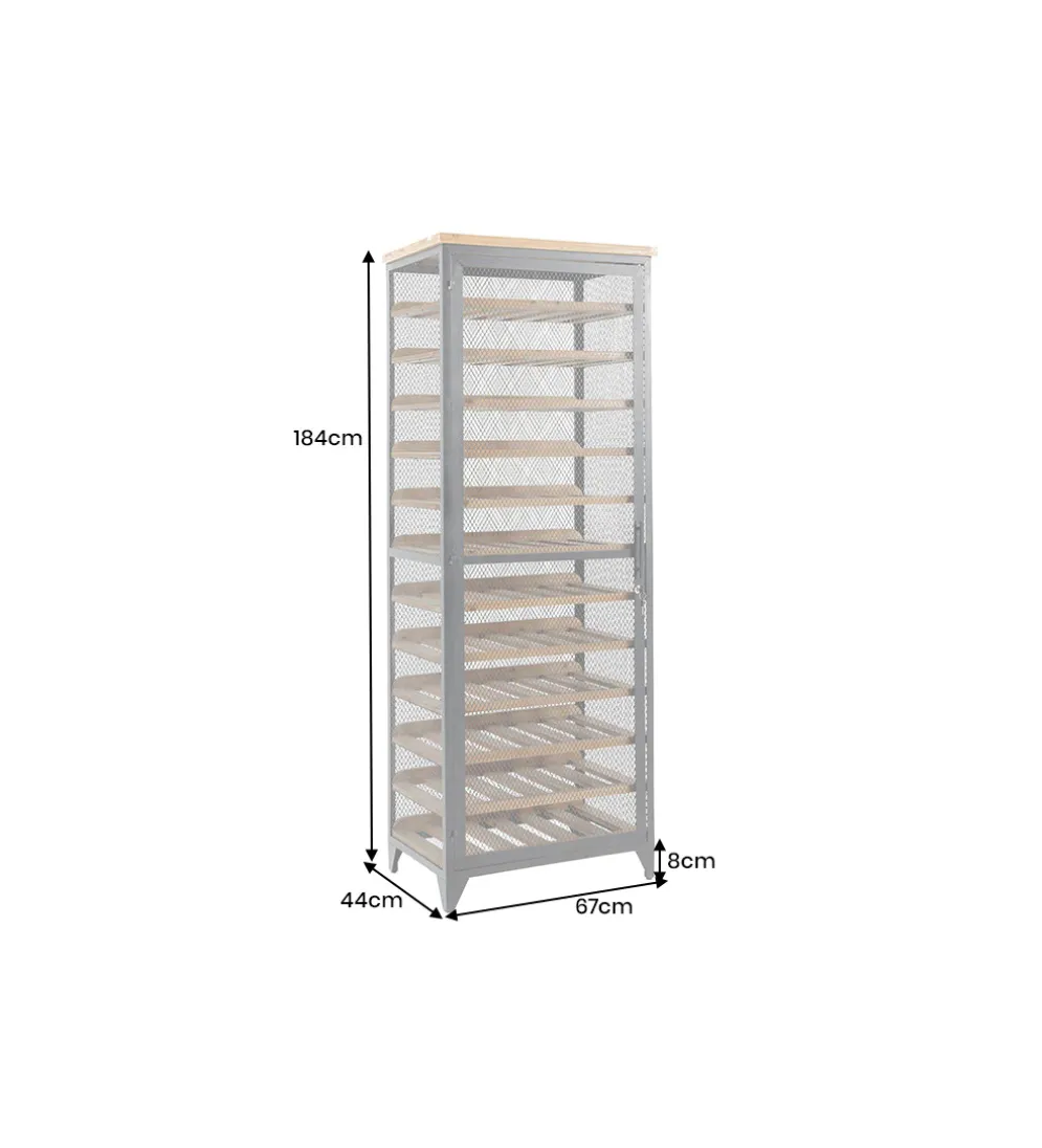 Stojak na wino BODEGA 185 cm naturalny czarny