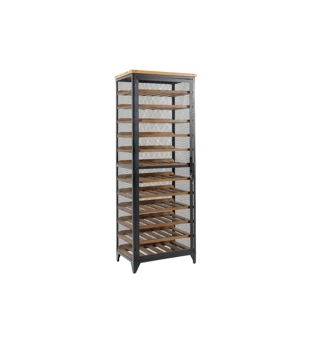 Stojak na wino BODEGA 185 cm naturalny czarny