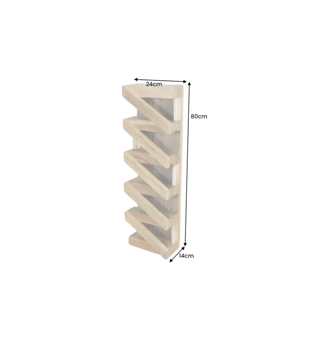 Stojak na wino MAKASSAR 80 cm na 5 butelek drewno teak