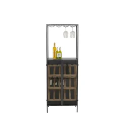 Stojak na wino PORTO BAR 60 x 170 cm czarny