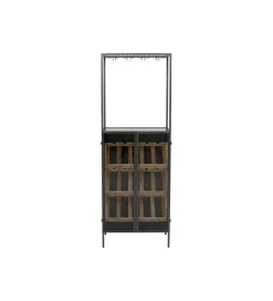Stojak na wino PORTO BAR 60 x 170 cm czarny